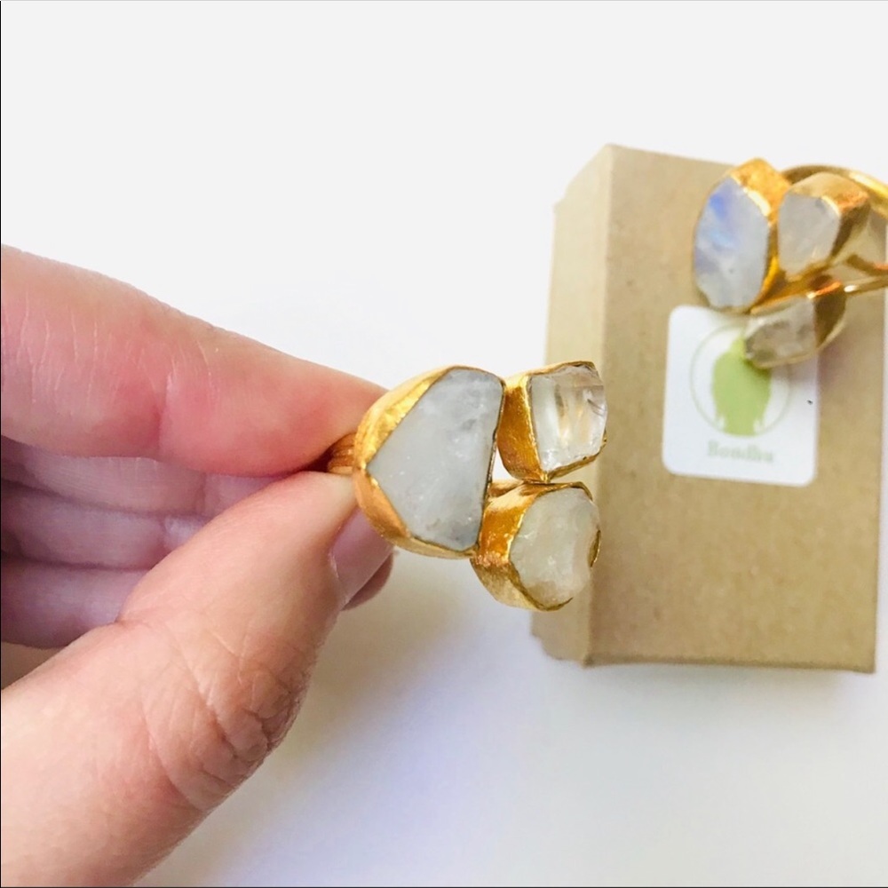 💕Last One💕 Opal, Rainbow Moonstone, Quartz Ring - Picture 3 of 7